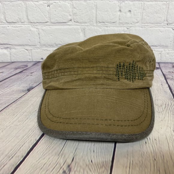 Army Hat Women Adjustable Strap Back Flat Cap Casual Zig Zag Stitch - Picture 5 of 8